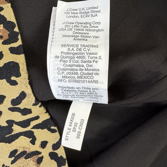 J. Crew Dress Womens SZ 6 V Neck Leopard Print Sheath Short Sleeve Stretch AK630 - Picture 10 of 11
